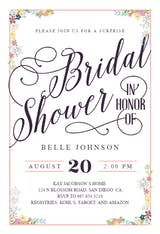 Calligraphy Shower - Invitación Para Despedida De Soltera